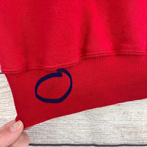 Vintage 90's Jerzees Ohio State Crew Neck Sweatshirt Women's Size Large Red - Picture 9 of 11